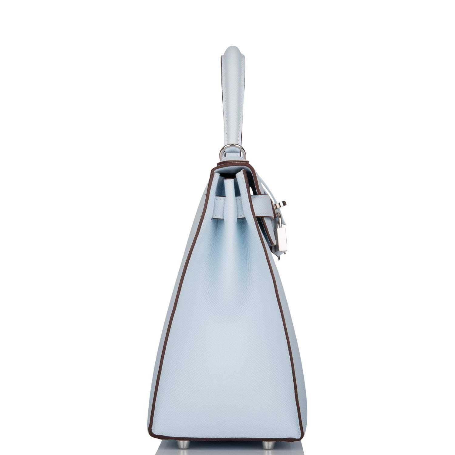 Hermes Bleu Brume Epsom Sellier Kelly 28cm Palladium Hardware - Exclusu