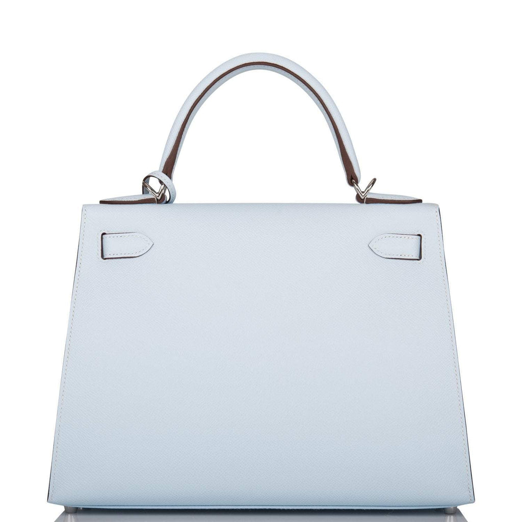 Hermes Bleu Brume Epsom Sellier Kelly 28cm Palladium Hardware - Exclusu