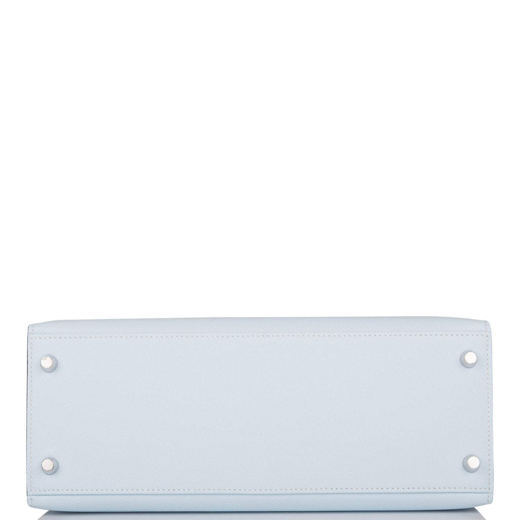 Hermes Bleu Brume Epsom Sellier Kelly 28cm Palladium Hardware - Exclusu