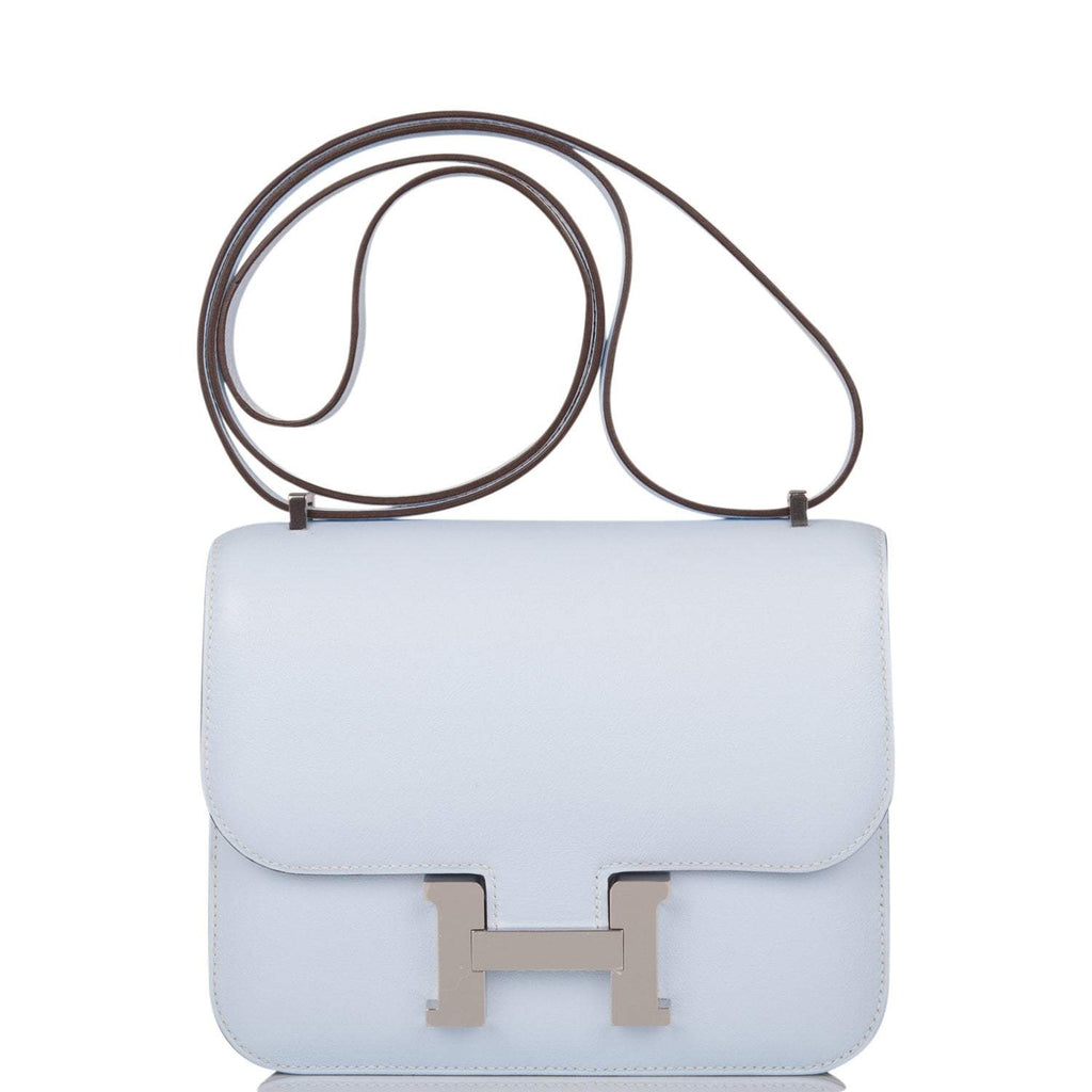 Hermes Bleu Brume Swift Mini Constance 18cm Palladium Hardware - Exclusu
