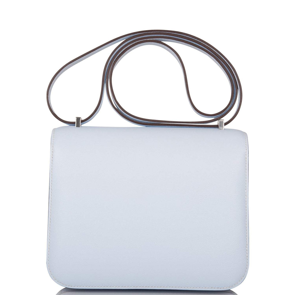 Hermes Bleu Brume Swift Mini Constance 18cm Palladium Hardware - Exclusu