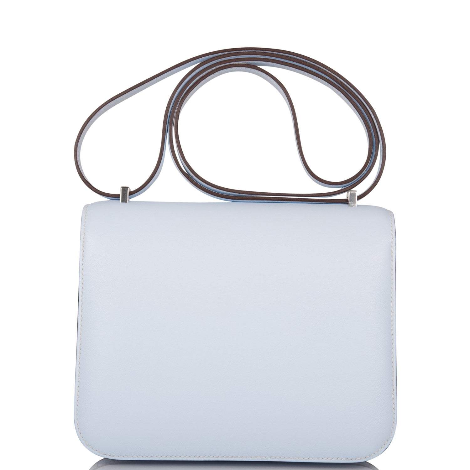Hermes Bleu Brume Swift Mini Constance 18cm Palladium Hardware - Exclusu