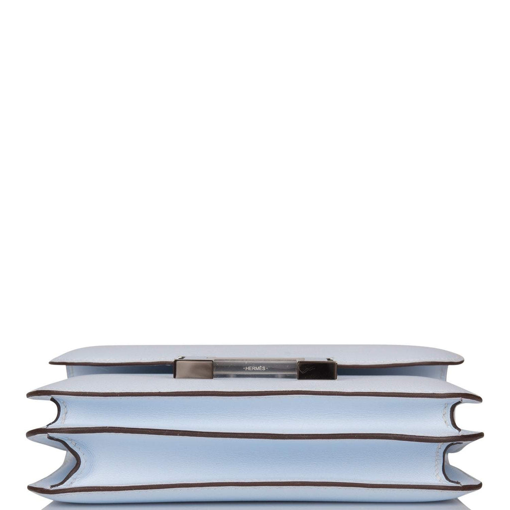 Hermes Bleu Brume Swift Mini Constance 18cm Palladium Hardware - Exclusu