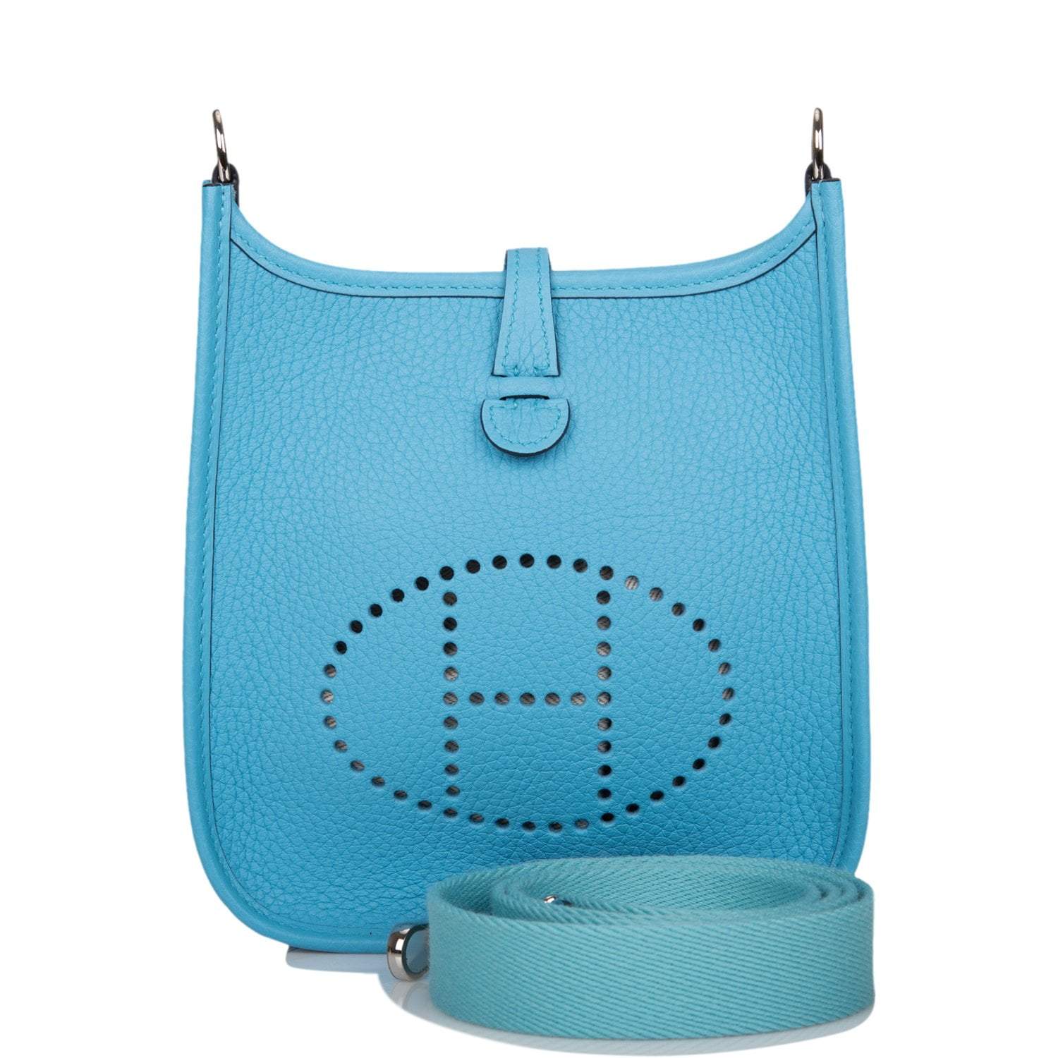 Hermes Bleu du Nord Clemence Evelyne TPM Bag Palladium Hardware - Exclusu