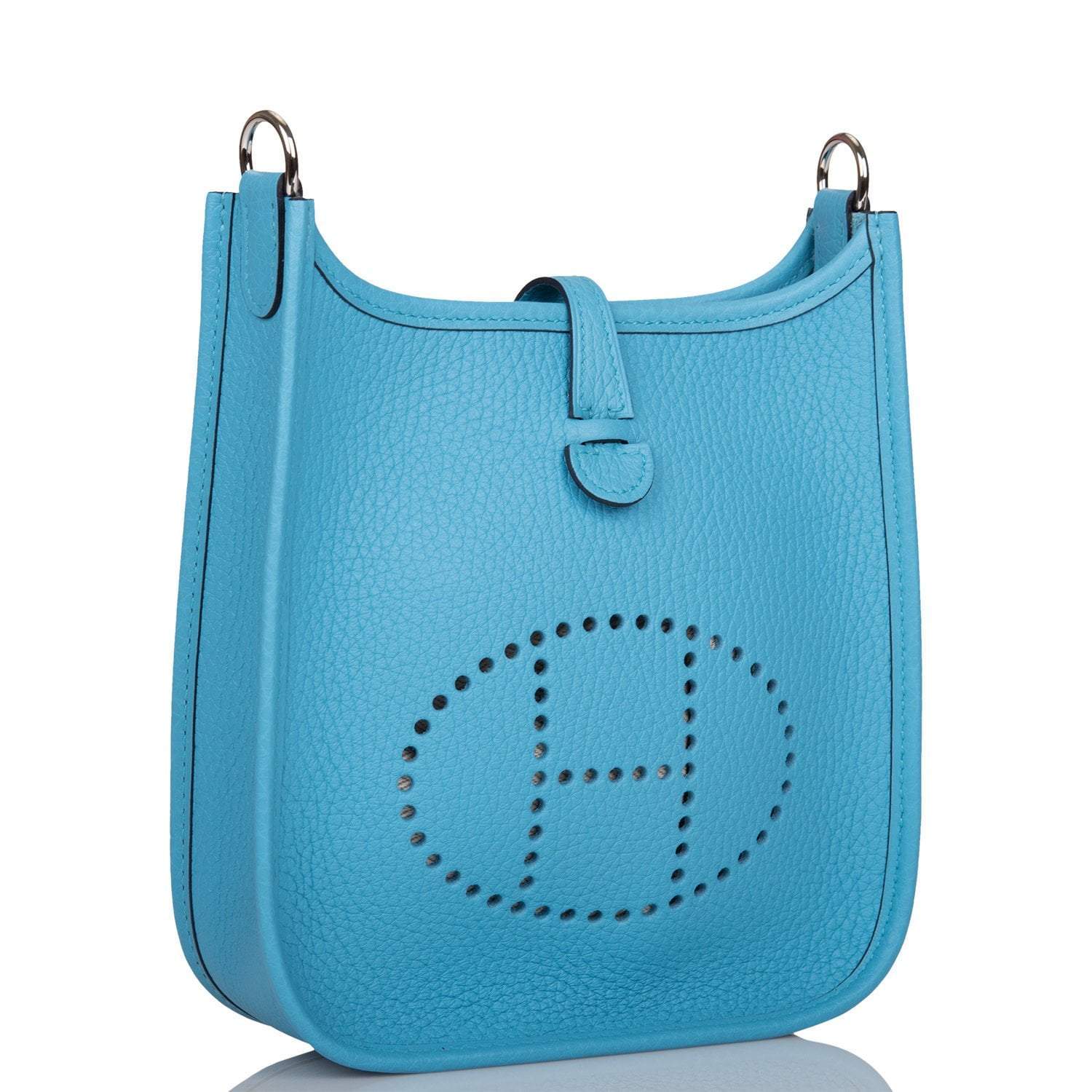 Hermes Bleu du Nord Clemence Evelyne TPM Bag Palladium Hardware - Exclusu