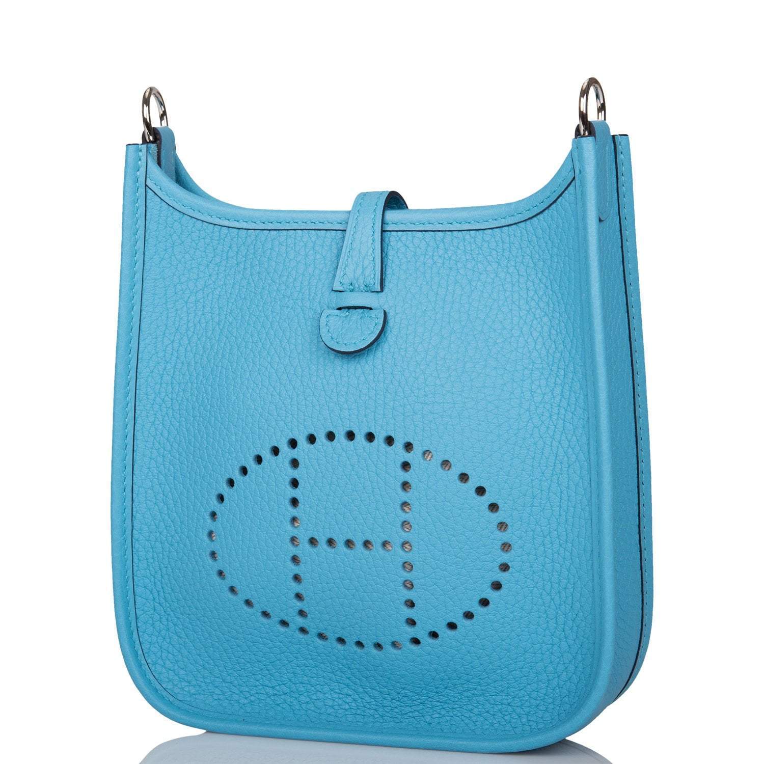 Hermes Bleu du Nord Clemence Evelyne TPM Bag Palladium Hardware - Exclusu