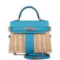 Hermes Bleu du Nord Swift Mini Picnic Kelly Bag 20cm Palladium Hardware - Exclusu