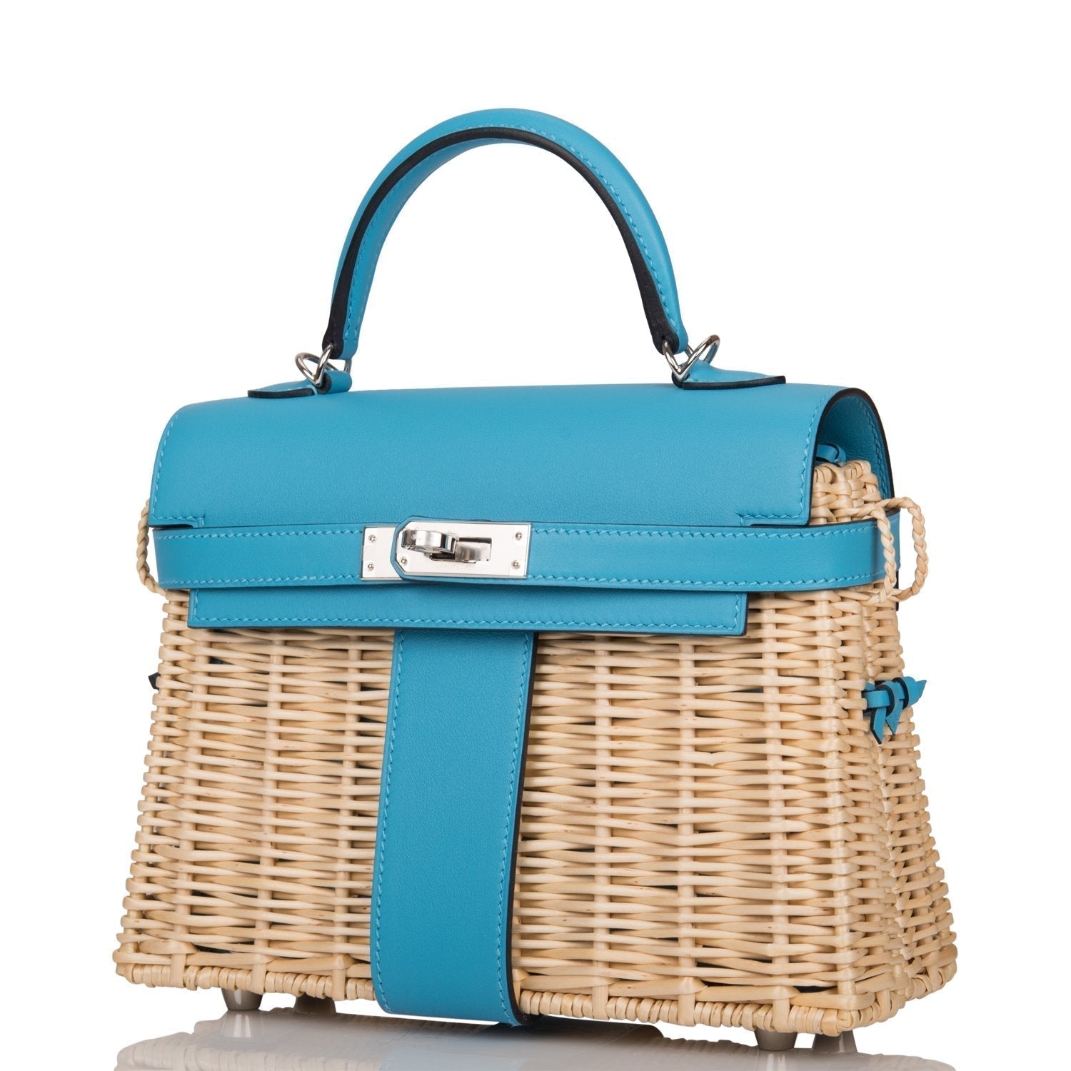 Hermes Bleu du Nord Swift Mini Picnic Kelly Bag 20cm Palladium Hardware - Exclusu