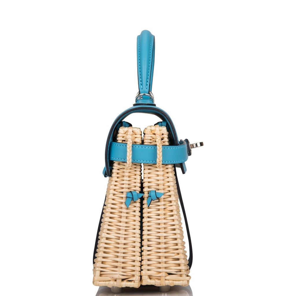 Hermes Bleu du Nord Swift Mini Picnic Kelly Bag 20cm Palladium Hardware - Exclusu