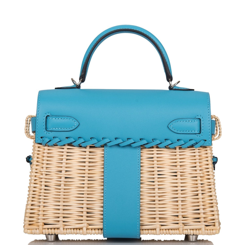 Hermes Bleu du Nord Swift Mini Picnic Kelly Bag 20cm Palladium Hardware - Exclusu