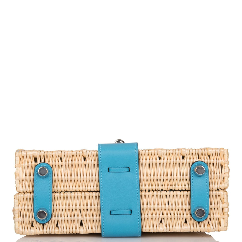 Hermes Bleu du Nord Swift Mini Picnic Kelly Bag 20cm Palladium Hardware - Exclusu