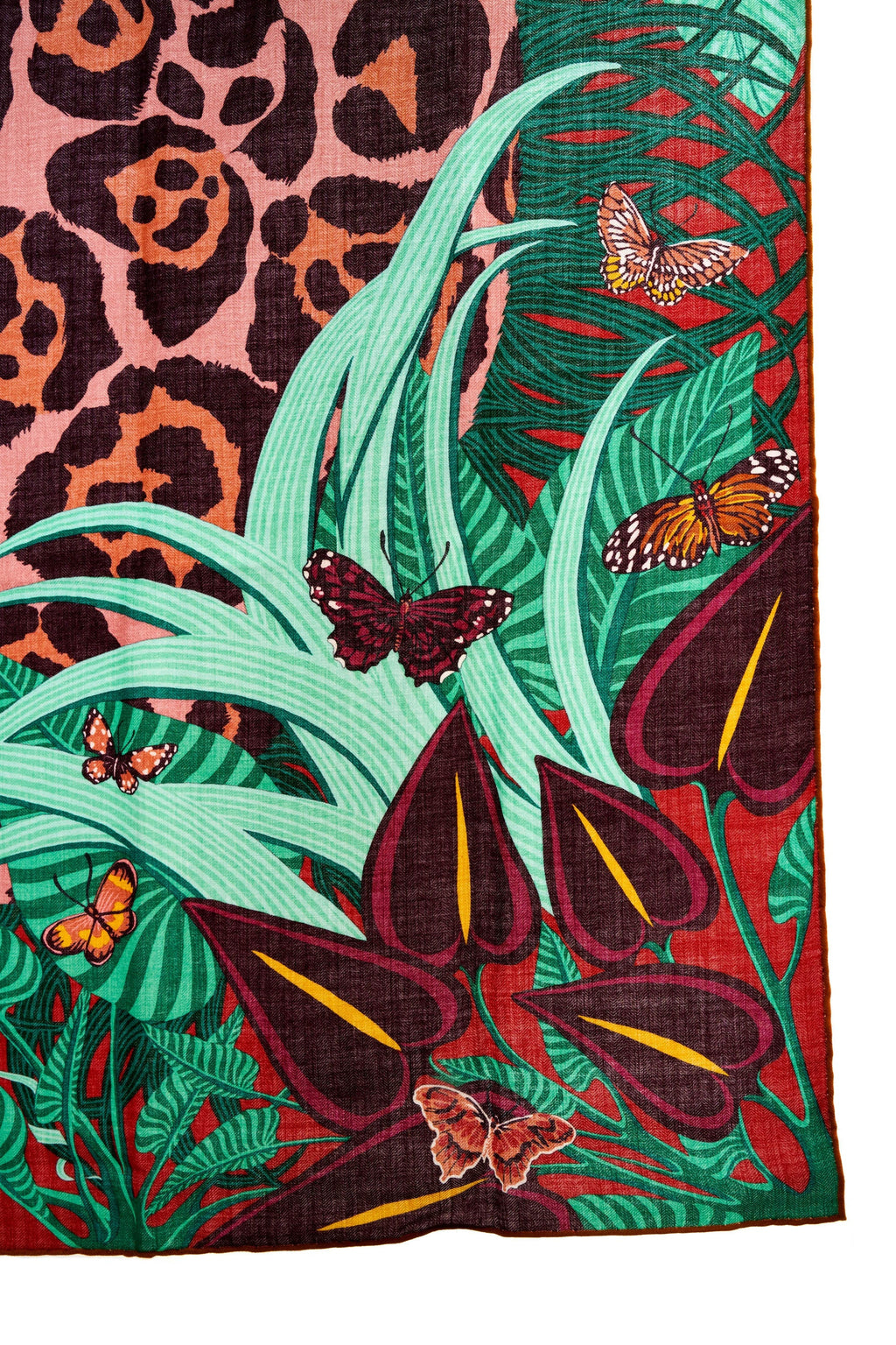Hermes 'Jaguar Quetzal' Silk and Cashmere Shawl 140cm - Exclusu
