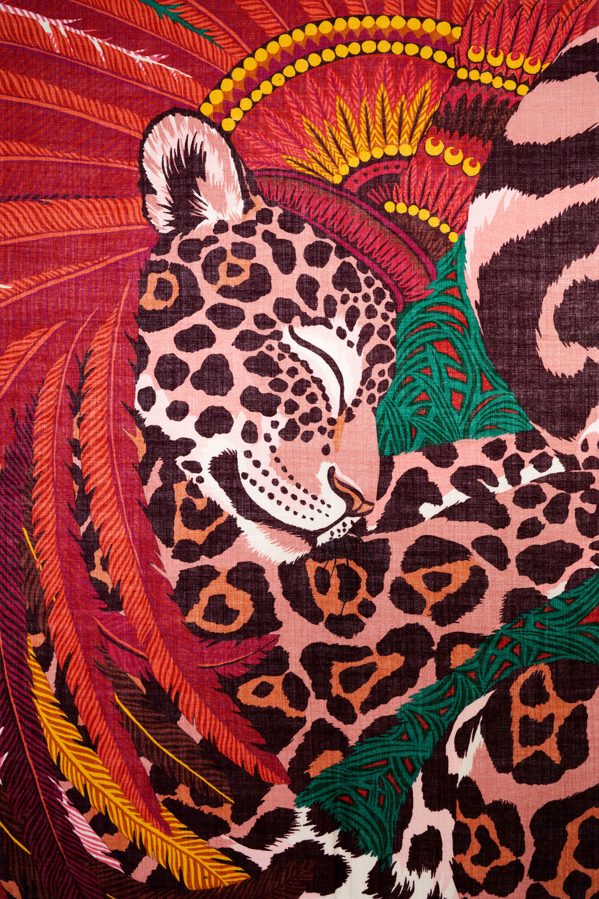 Hermes 'Jaguar Quetzal' Silk and Cashmere Shawl 140cm - Exclusu