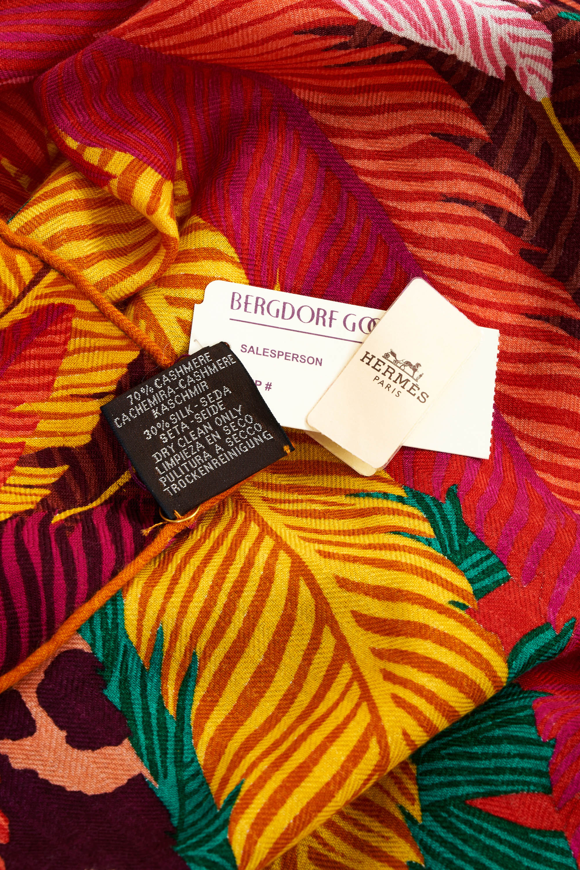 Hermes 'Jaguar Quetzal' Silk and Cashmere Shawl 140cm - Exclusu