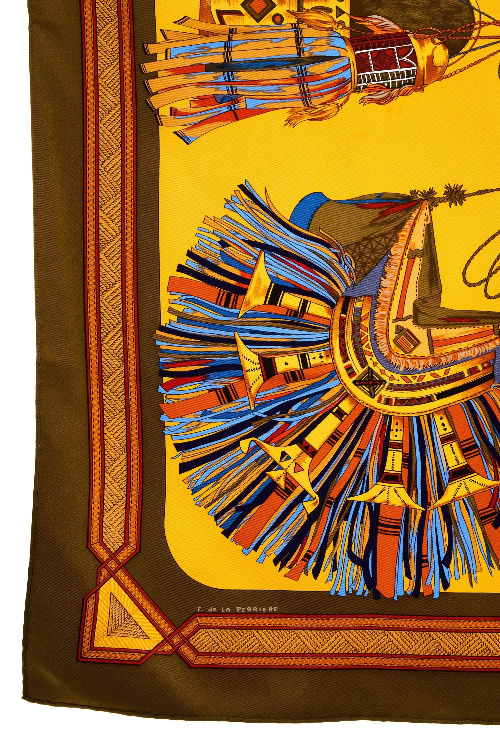 Hermes Silk Scarf 90cm 'Cuirs du desert' - Exclusu