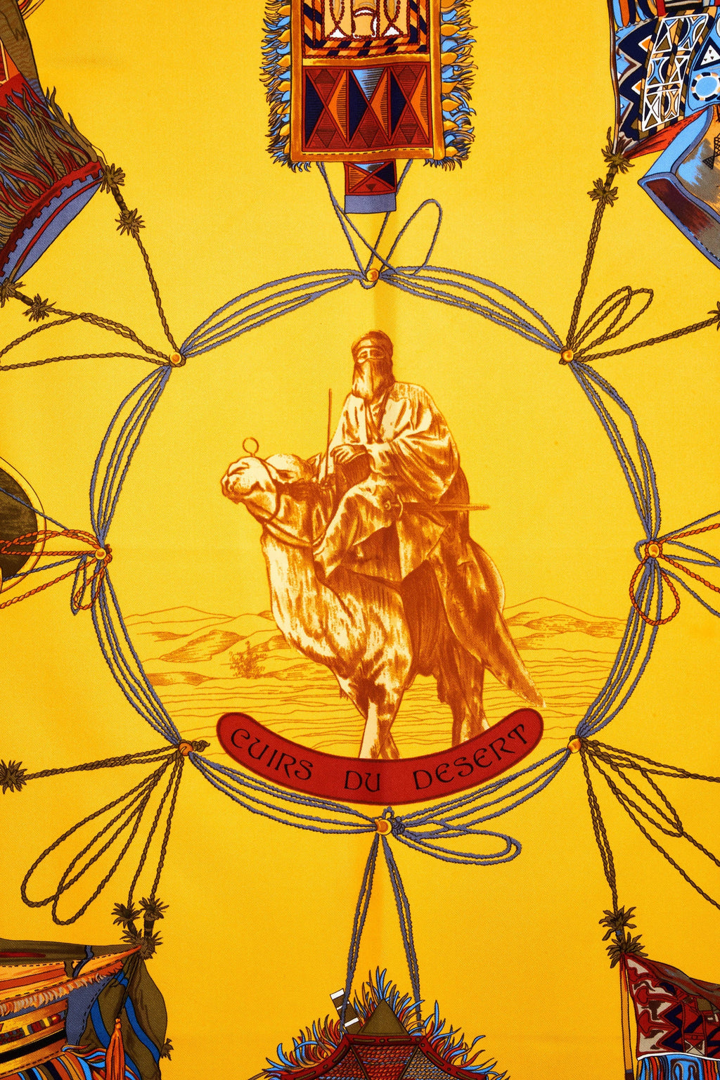 Hermes Silk Scarf 90cm 'Cuirs du desert' - Exclusu