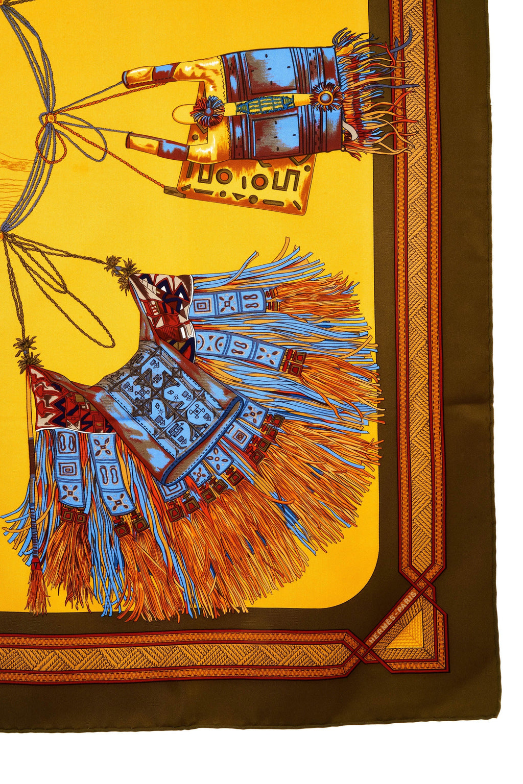 Hermes Silk Scarf 90cm 'Cuirs du desert' - Exclusu