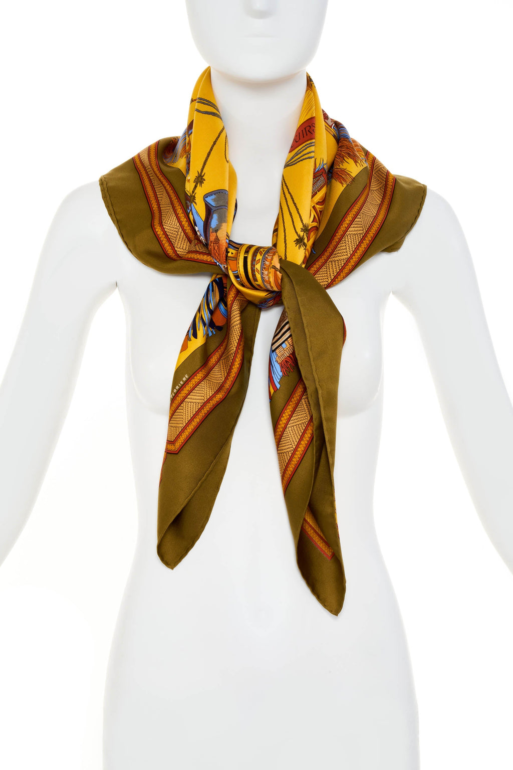 Hermes Silk Scarf 90cm 'Cuirs du desert' - Exclusu
