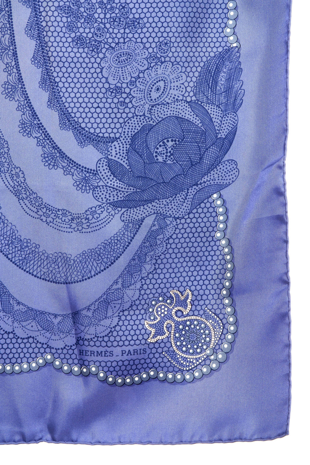 Hermes Silk Scarf 90cm 'Doights de fee' Periwinkle - Exclusu