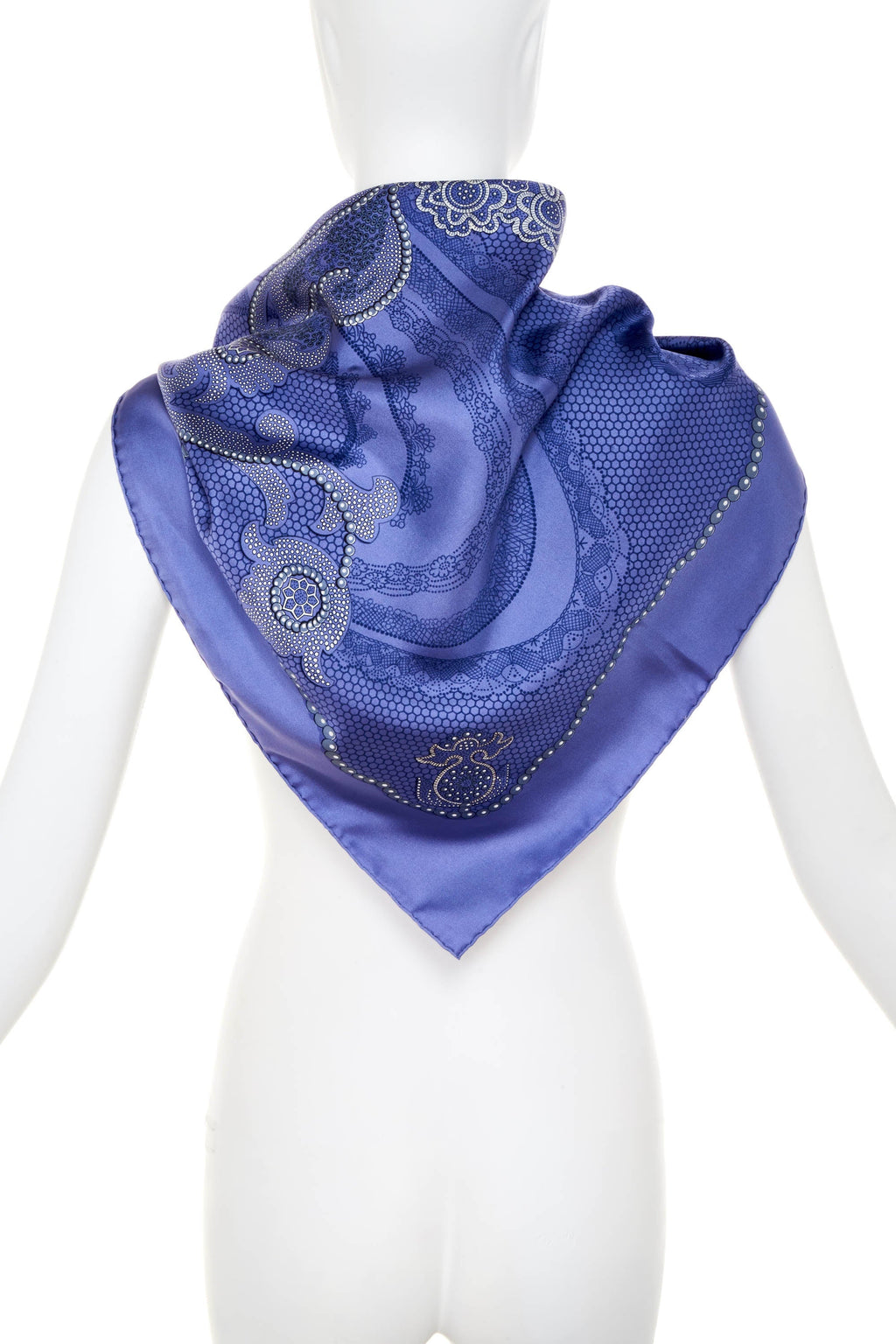 Hermes Silk Scarf 90cm 'Doights de fee' Periwinkle - Exclusu