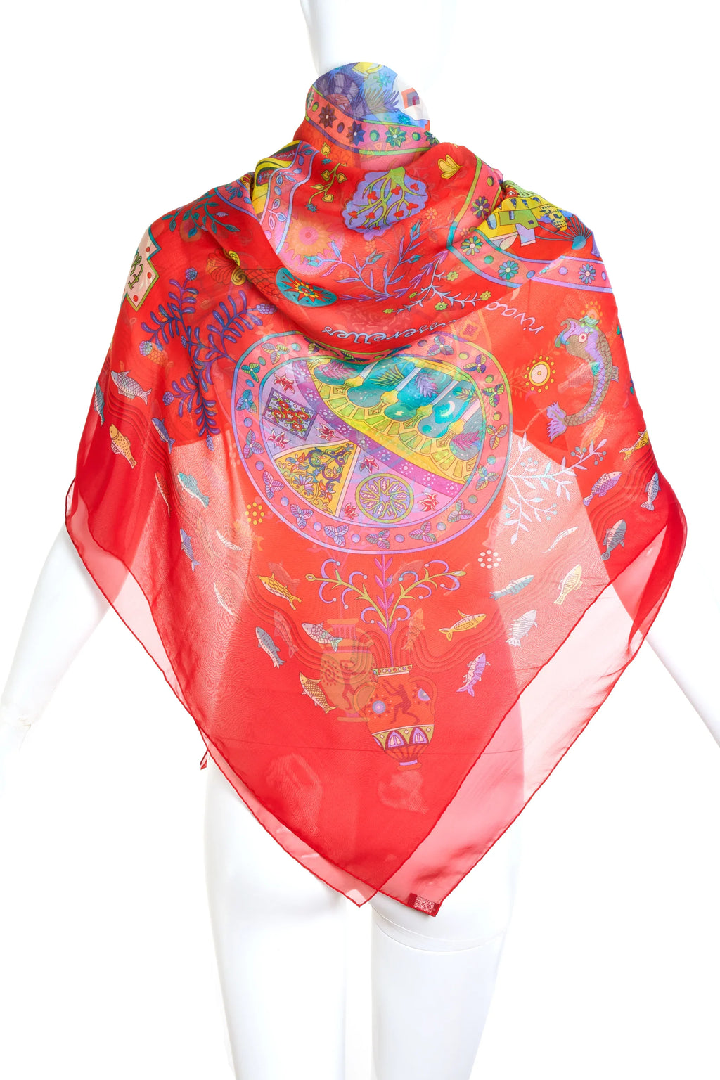 Hermes Chiffon Scarf 'Escales Medeterrennes' 140cm - Exclusu