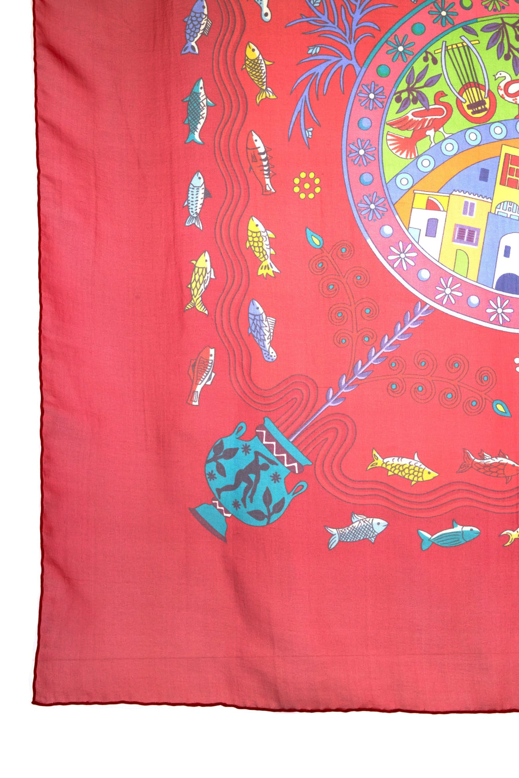 Hermes Chiffon Scarf 'Escales Medeterrennes' 140cm - Exclusu