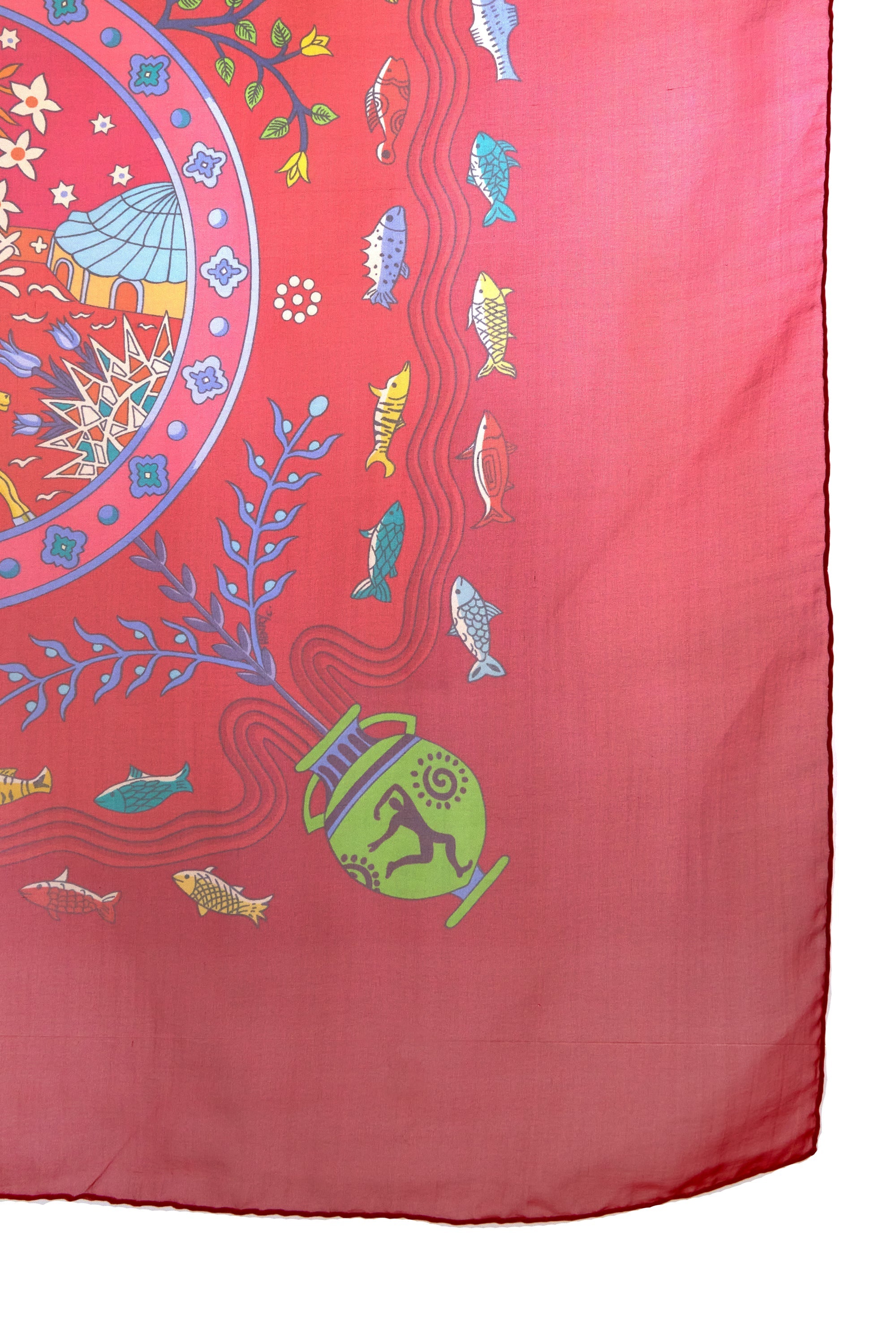 Hermes Chiffon Scarf 'Escales Medeterrennes' 140cm - Exclusu