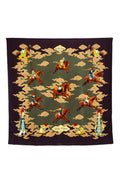 Hermes Silk Scarf 90cm Purple Grey 'Galop Volant' - Exclusu