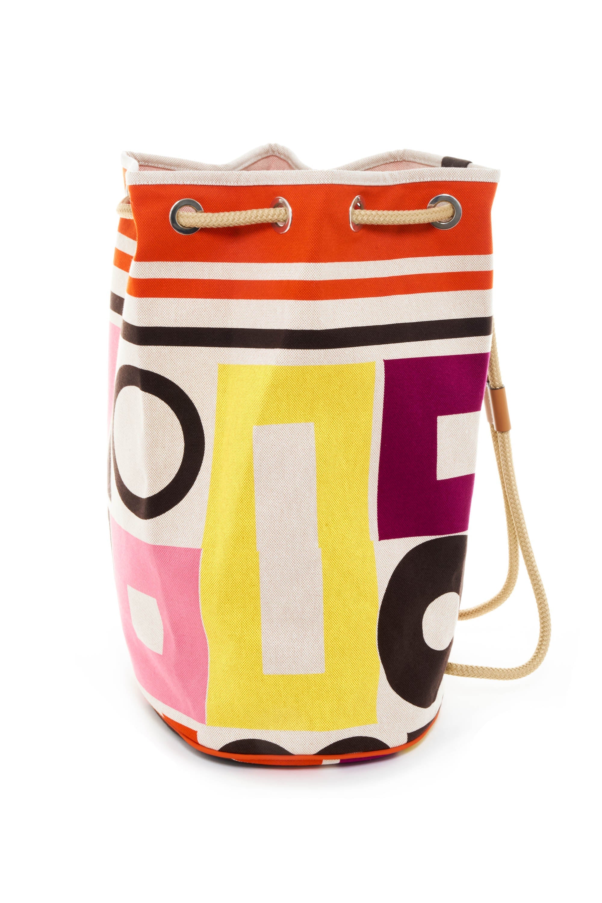 Hermes Multi-Color Toille Canvas Carre Taquin Print Backpack Size Large - Exclusu