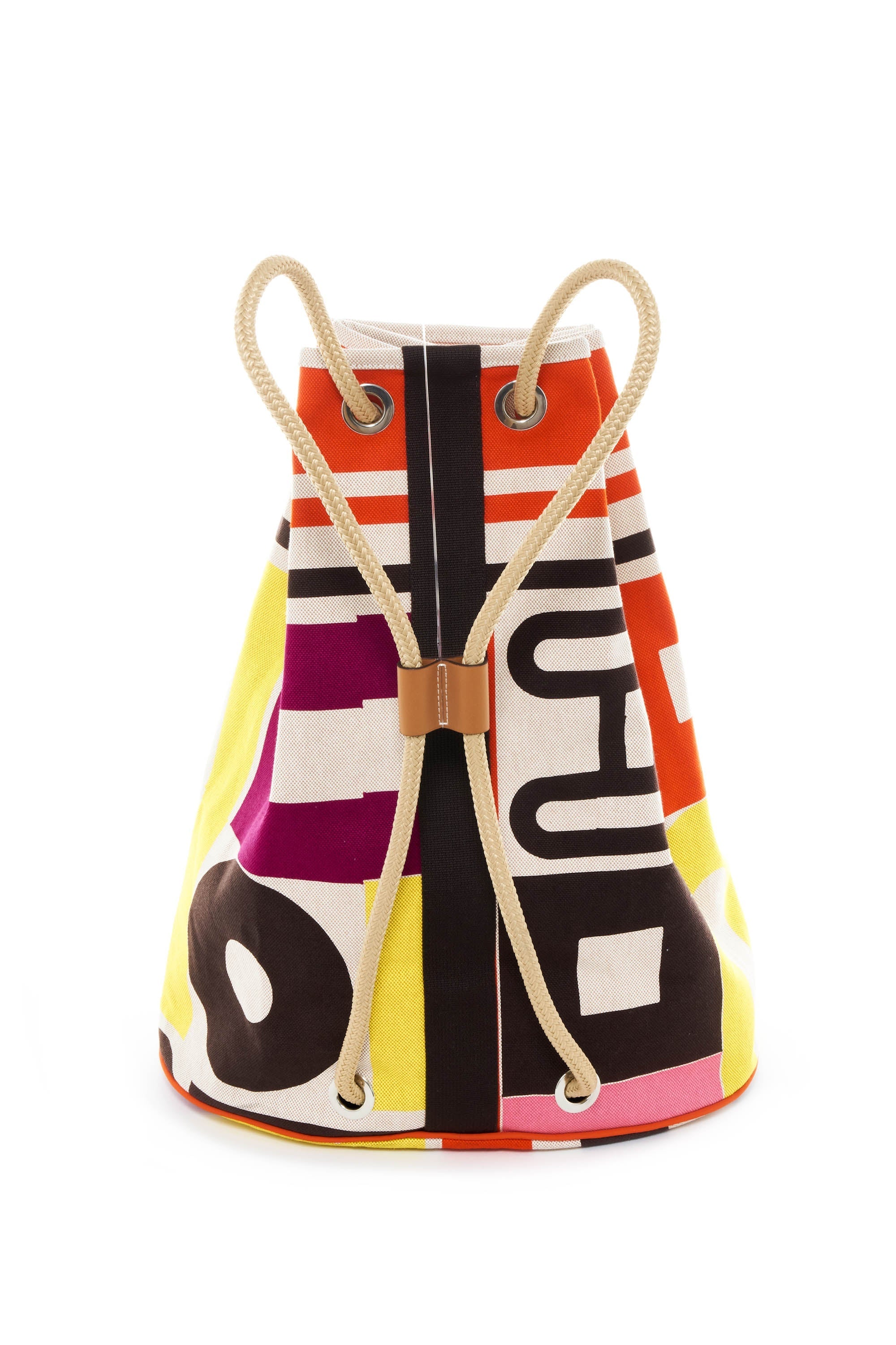 Hermes Multi-Color Toille Canvas Carre Taquin Print Backpack Size Large - Exclusu