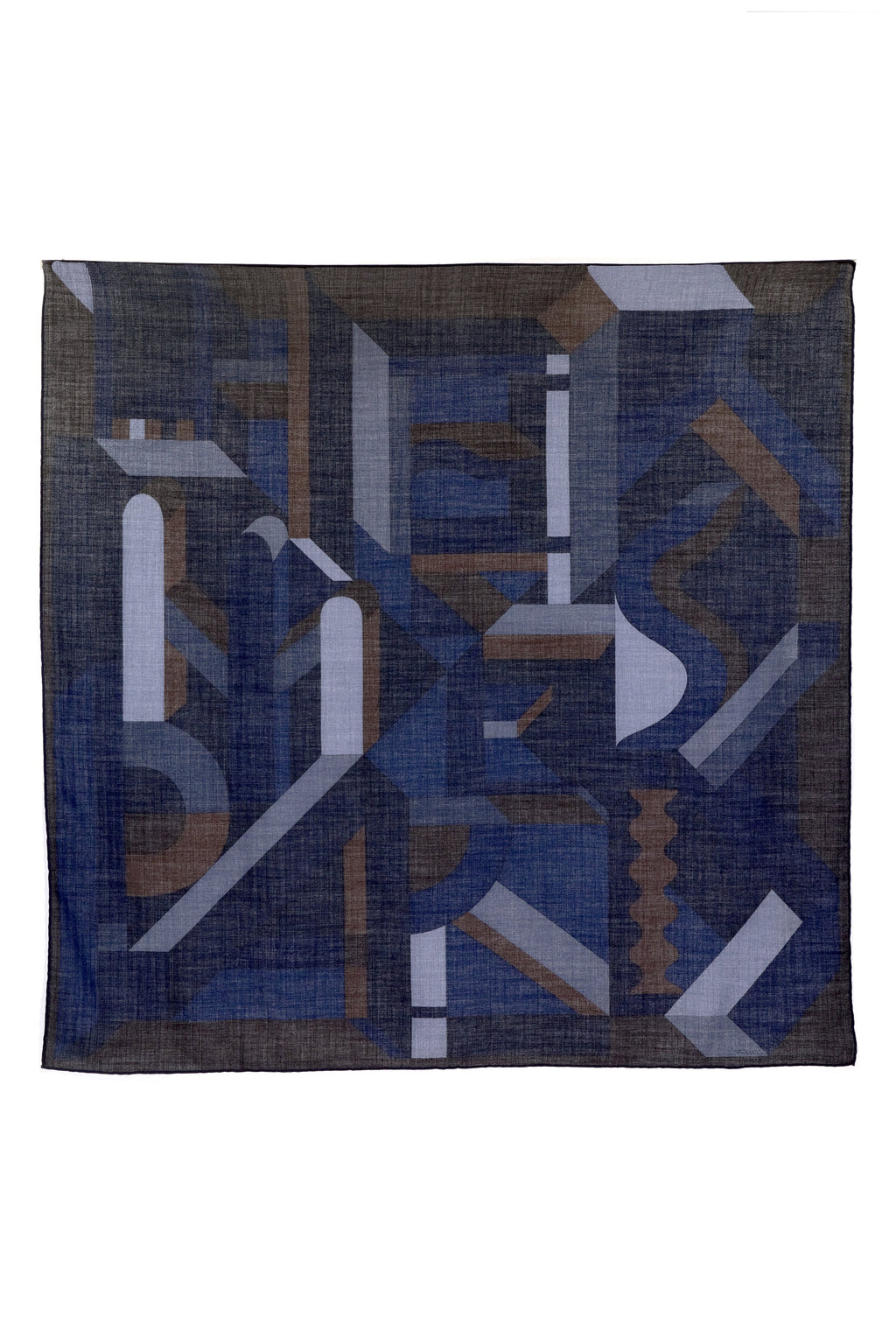Hermes Navy and Brown 'Cavaliere' Shawl 140cm - Exclusu