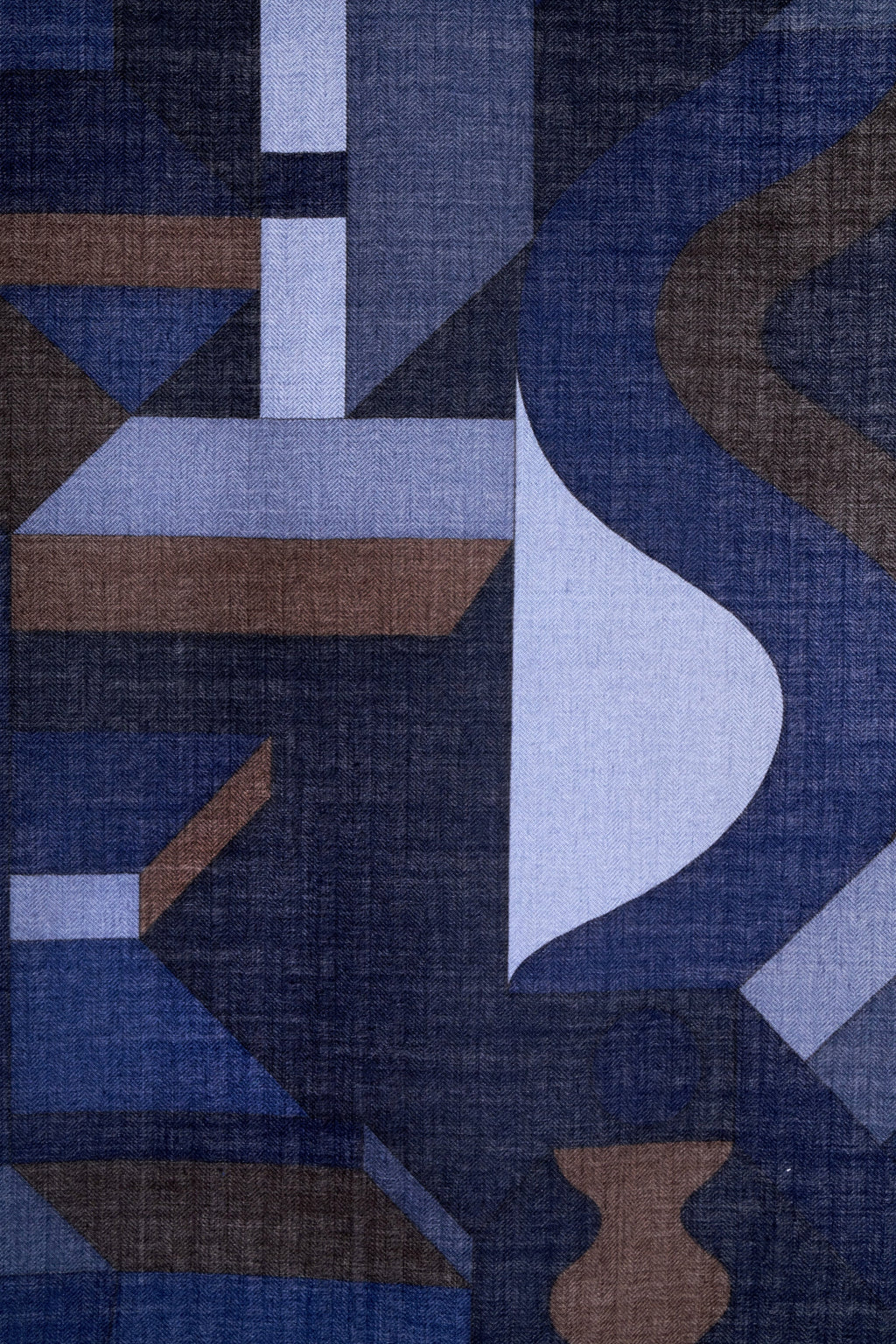 Hermes Navy and Brown 'Cavaliere' Shawl 140cm - Exclusu