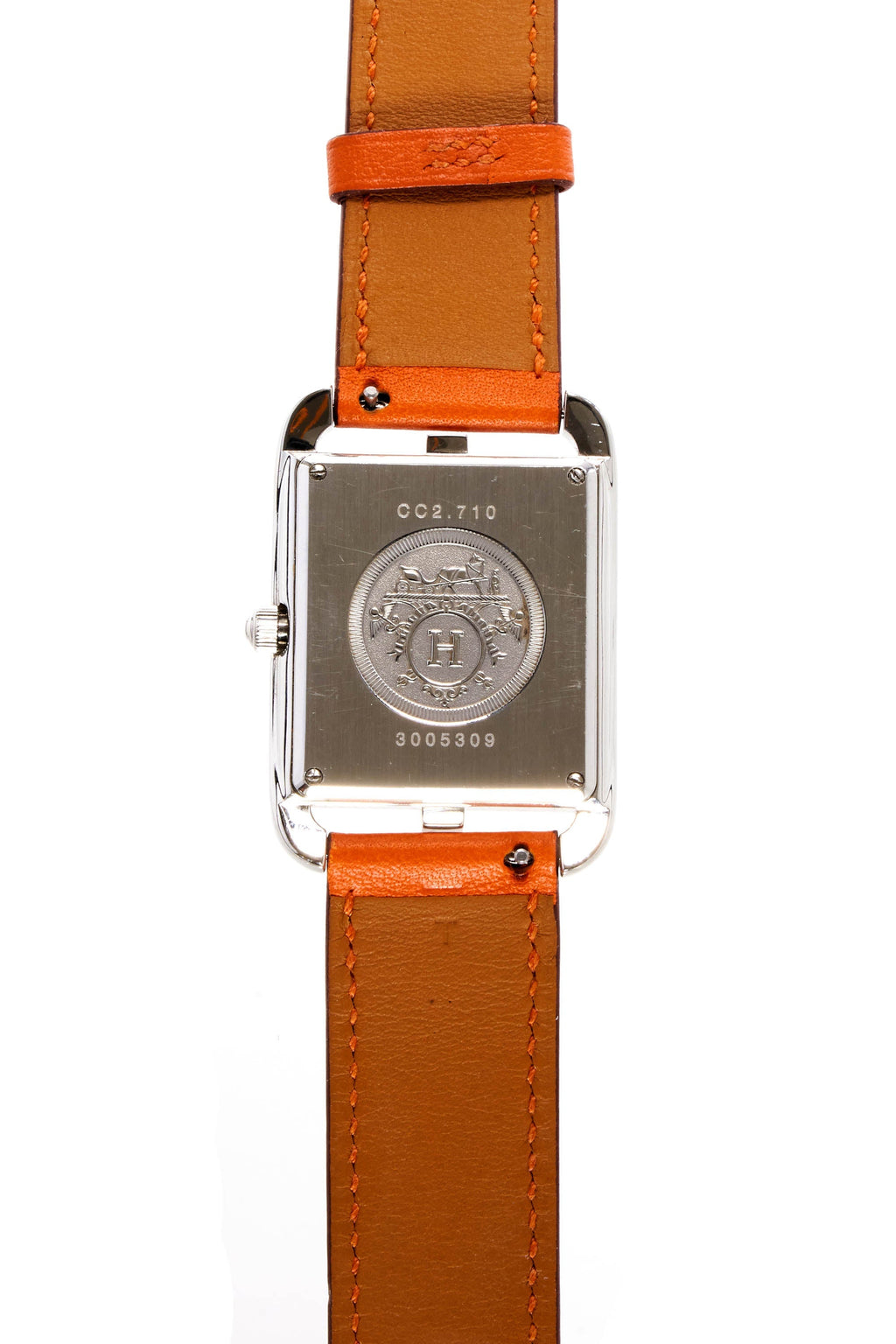 Hermes Orange Medium Cape Cod Double Tour Stainless Quartz Watch - Exclusu