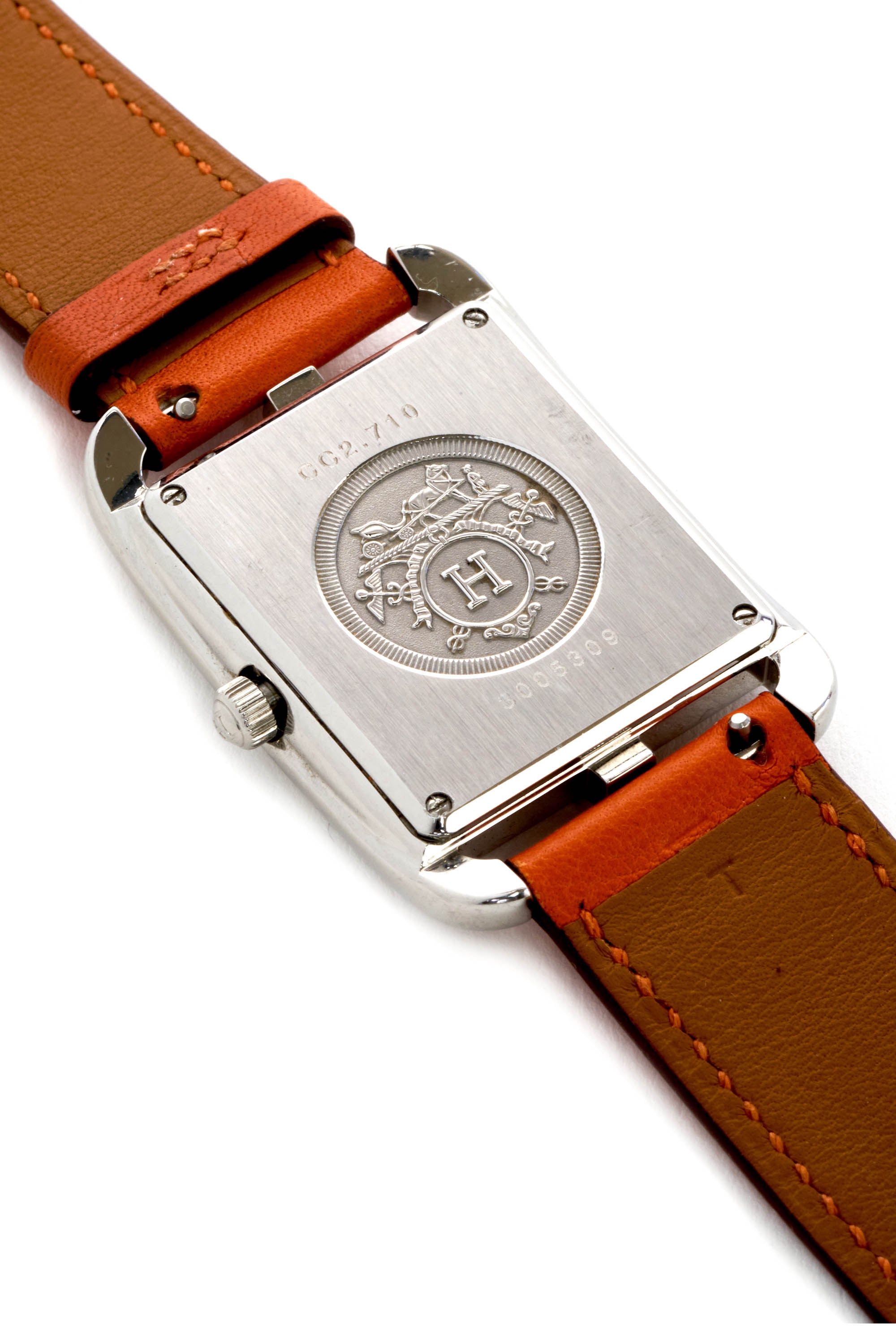 Hermes Orange Medium Cape Cod Double Tour Stainless Quartz Watch - Exclusu