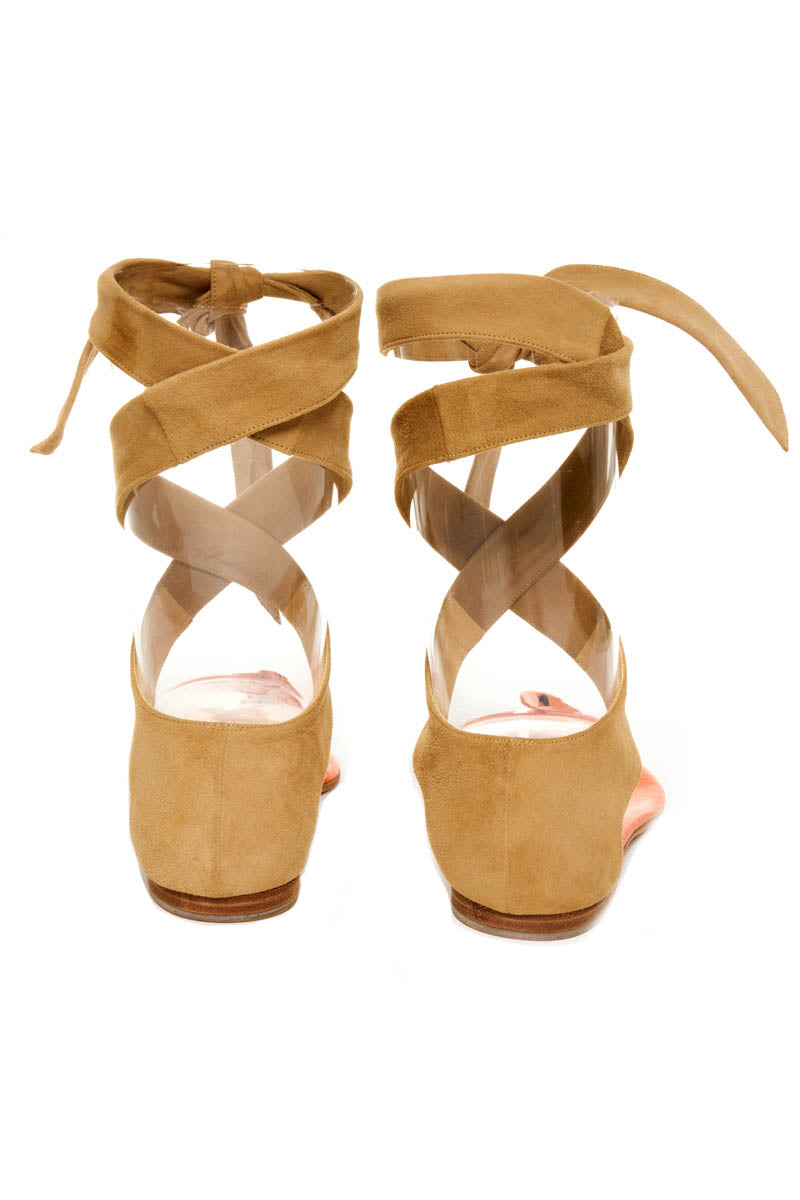 Hermes Orange and Tan Gladiator Sandal With Horn Toe Size 37 - Exclusu