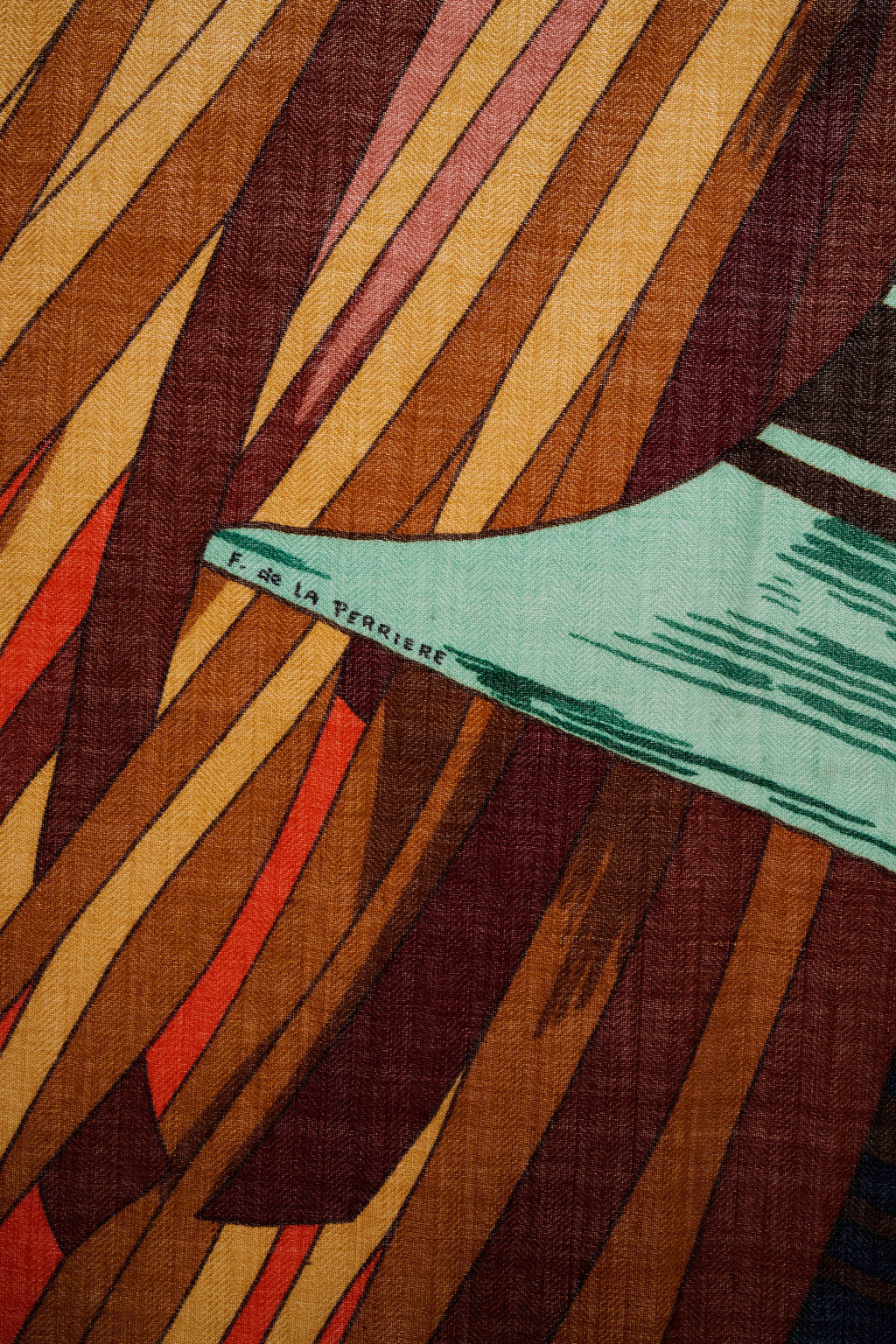 Hermes 'Cuirs du Desert' Violet and Orange Shawl 140cm - Exclusu