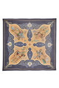 Hermes Chiffon Poesle Bersane Shaw Navy Border 110 cm - Exclusu