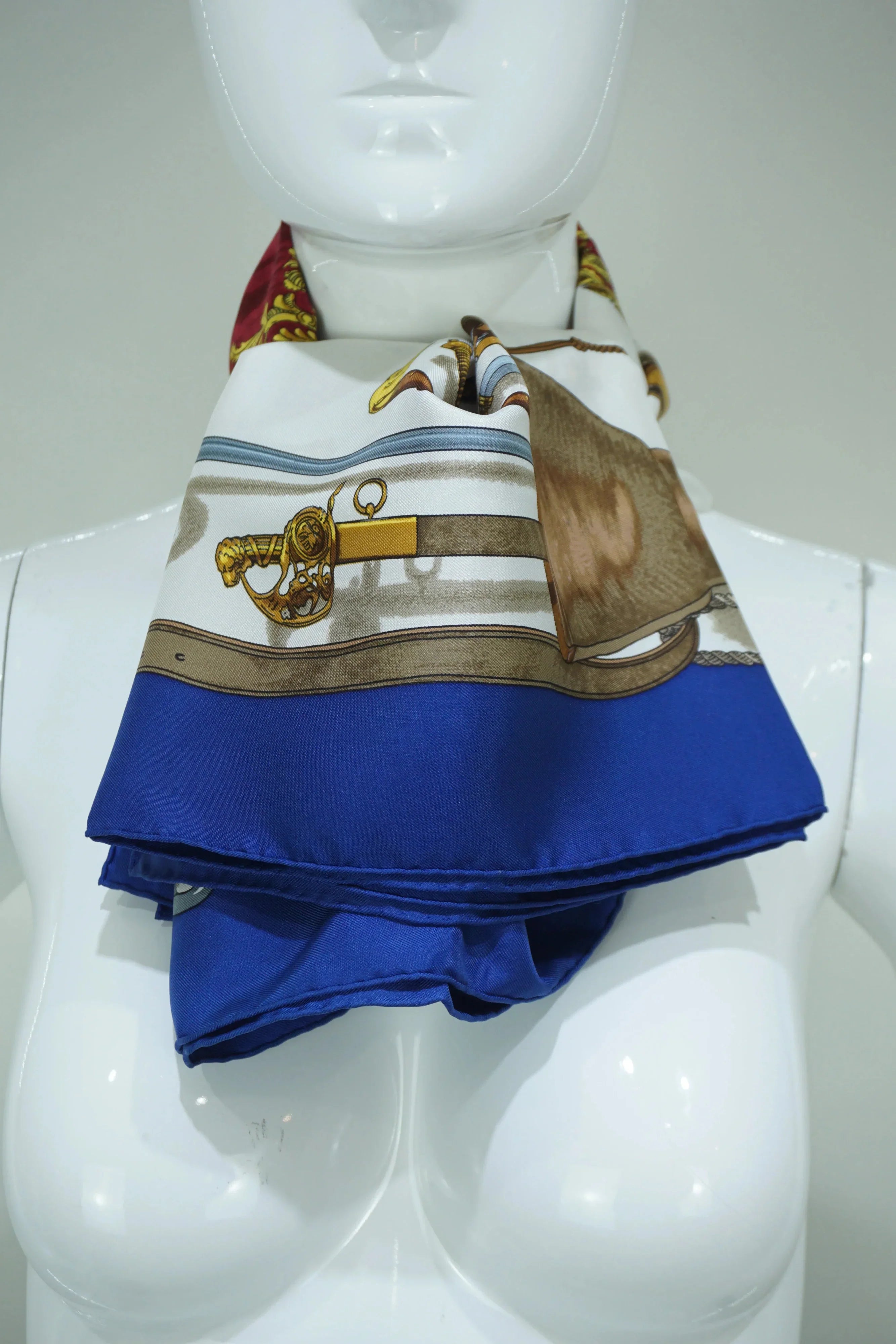 Hermès Blue Bateau A Vapeur De Jouffroy D’Abbans 1784 Scarf 90cm - Exclusu