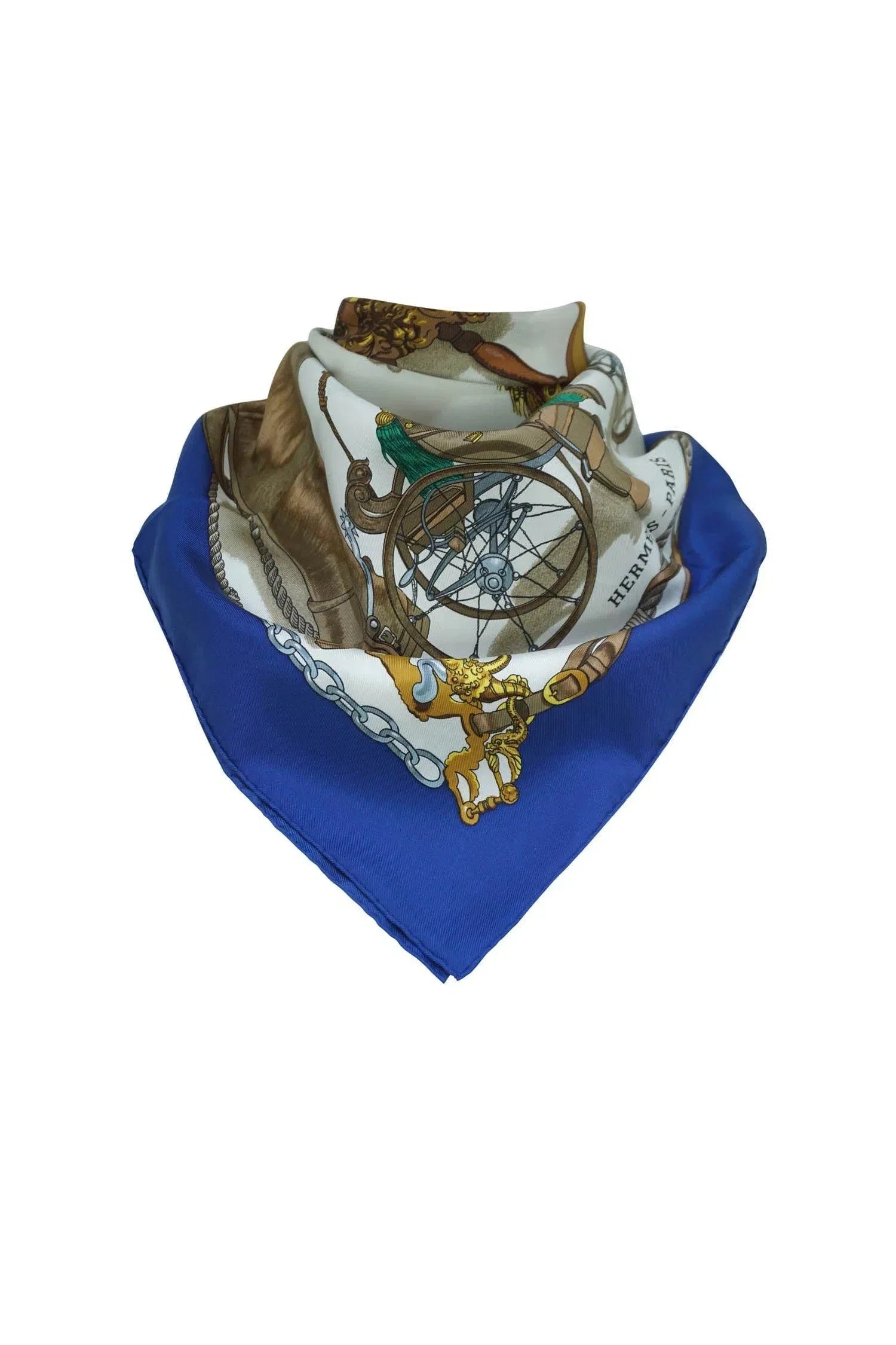 Hermès Blue Bateau A Vapeur De Jouffroy D’Abbans 1784 Scarf 90cm - Exclusu