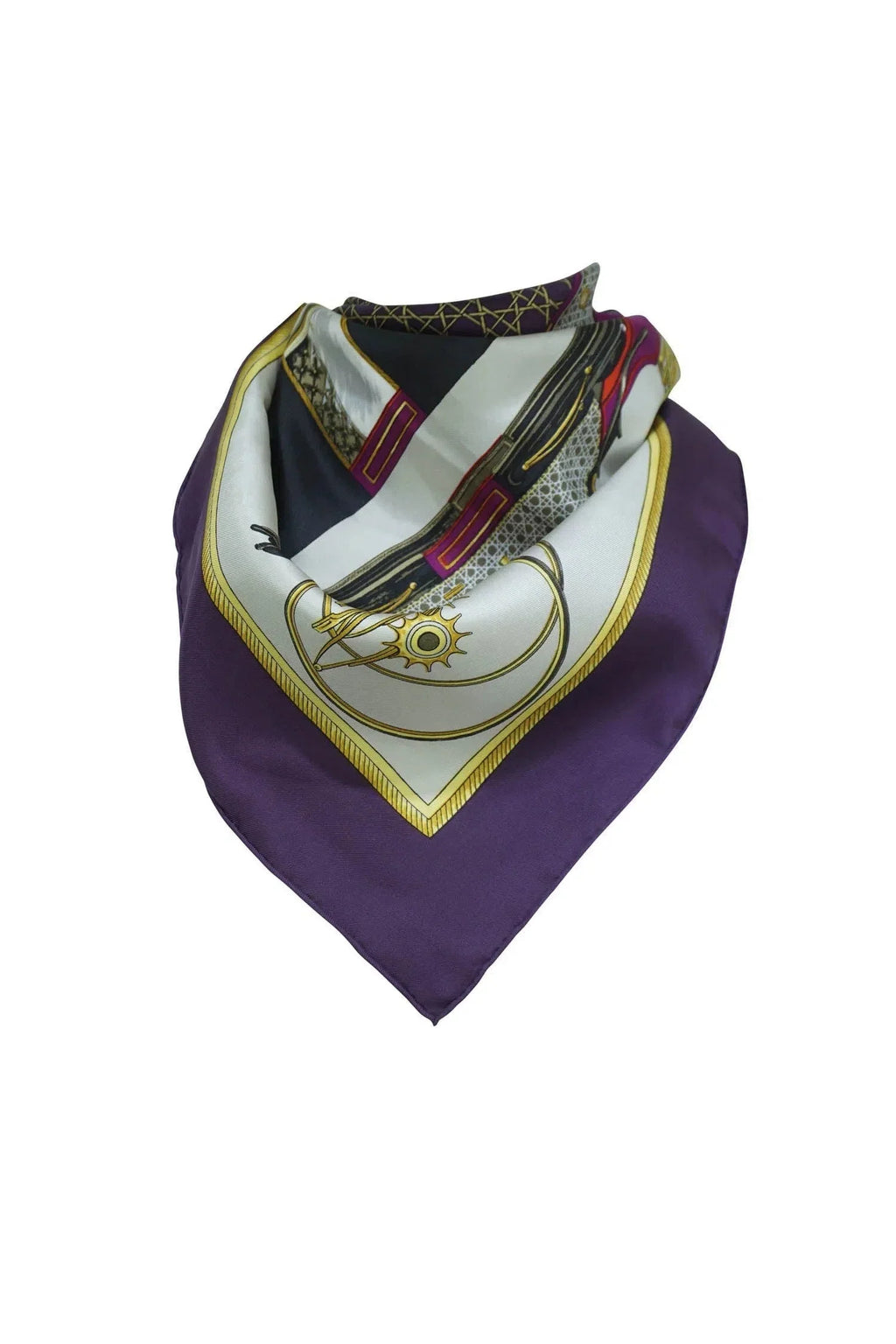 Hermès Le Voitures Transformation Silk Scarf 1970's 90cm - Exclusu