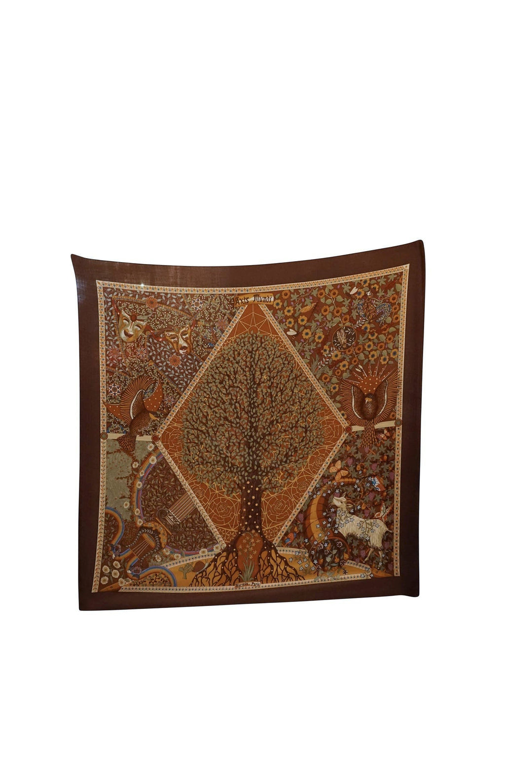 Hermès Silk Cashmere Shawl 'Axis Mundi' Size 140 cm - Exclusu