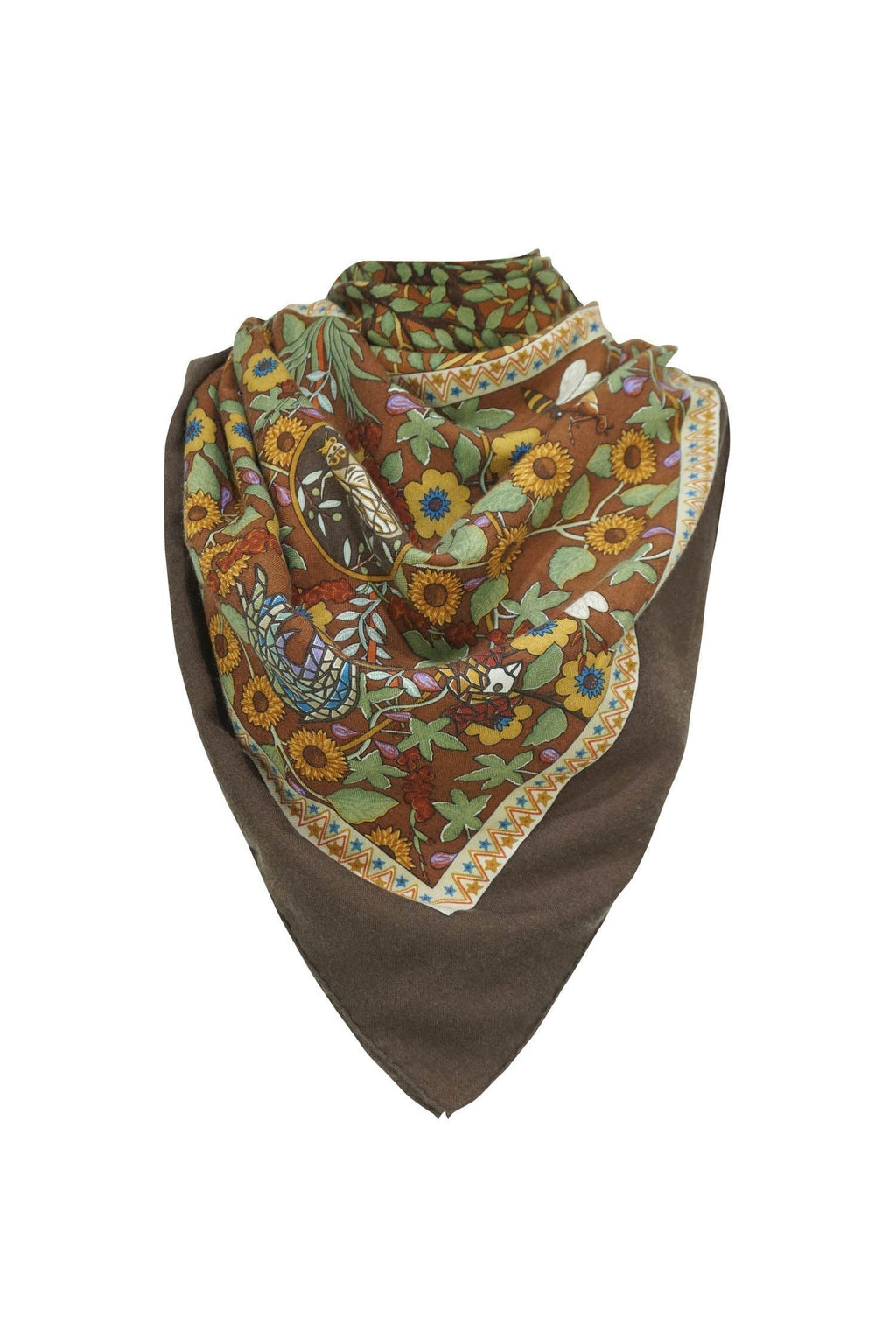 Hermès Silk Cashmere Shawl 'Axis Mundi' Size 140 cm - Exclusu