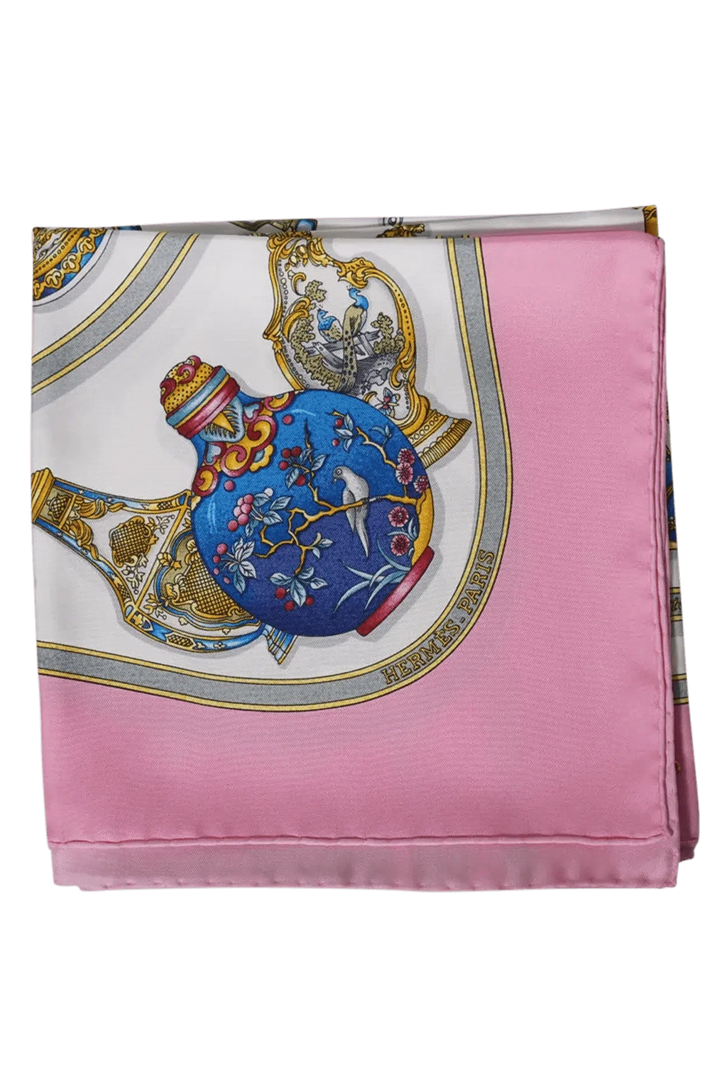 Hermes Size 90 cm Pink 'ou Importe Le Flacon' Silk Scarf - Exclusu