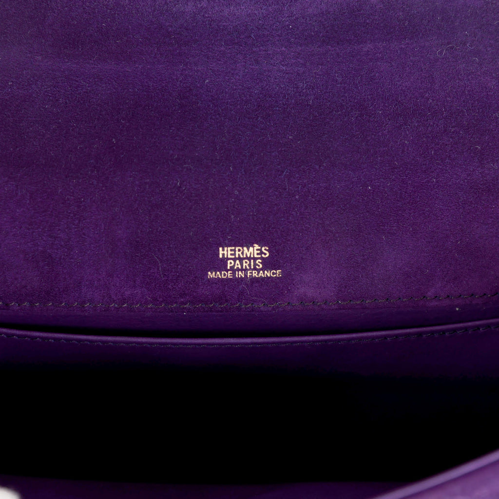 Hermes Kelly Pochette Violet Doblis Gold Hardware - Exclusu