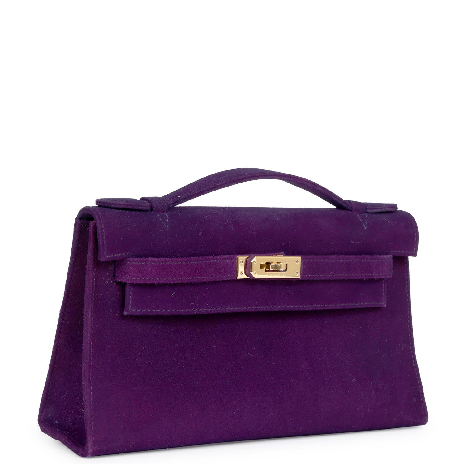 Hermes Kelly Pochette Violet Doblis Gold Hardware - Exclusu