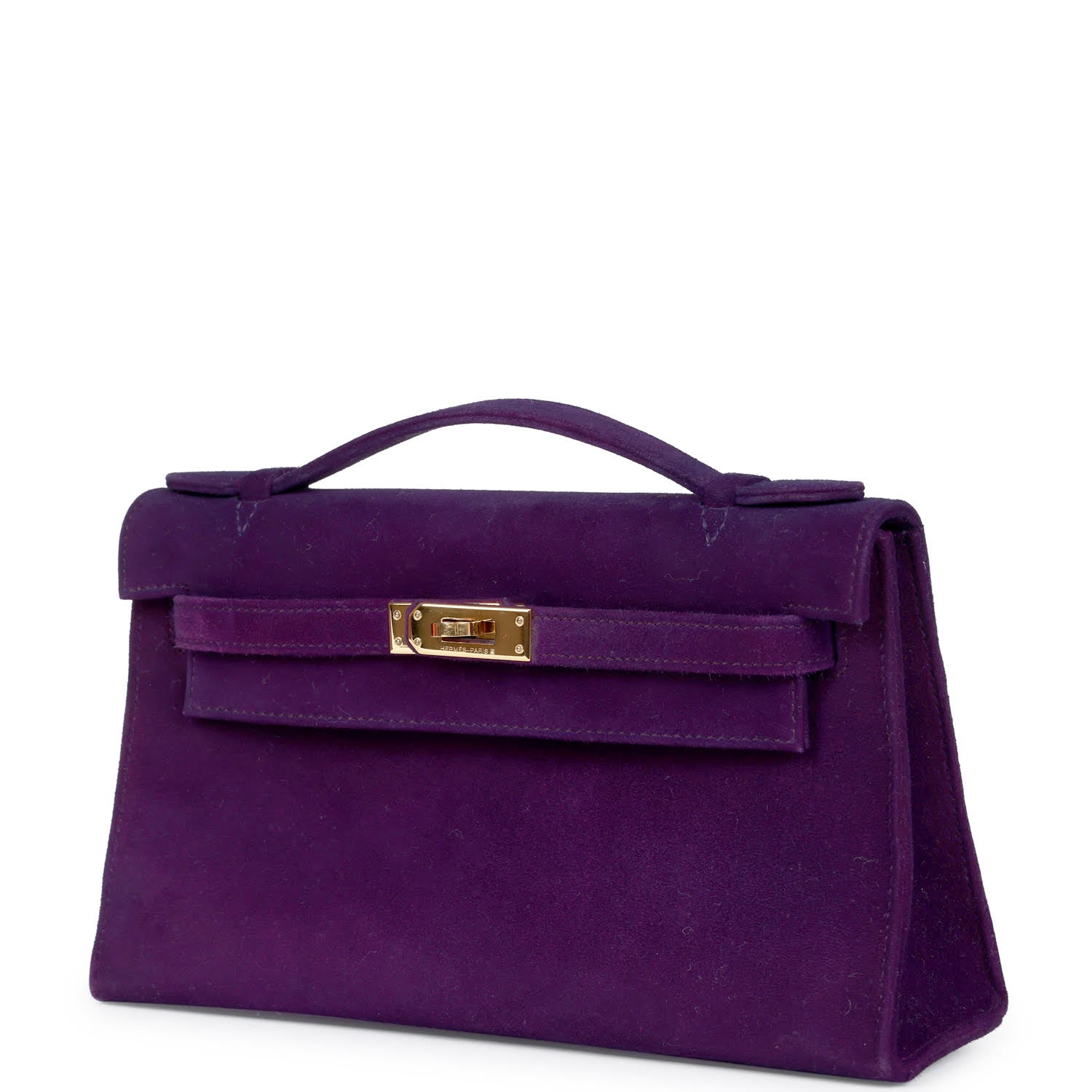 Hermes Kelly Pochette Violet Doblis Gold Hardware - Exclusu